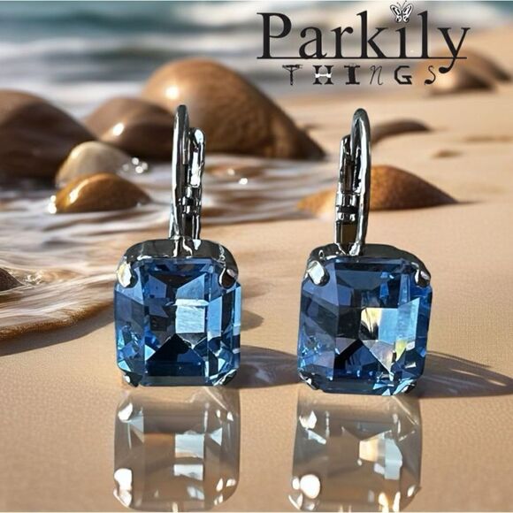 Handcrafted earrings with sparkly Austrian crystal - Picture 1 of 2